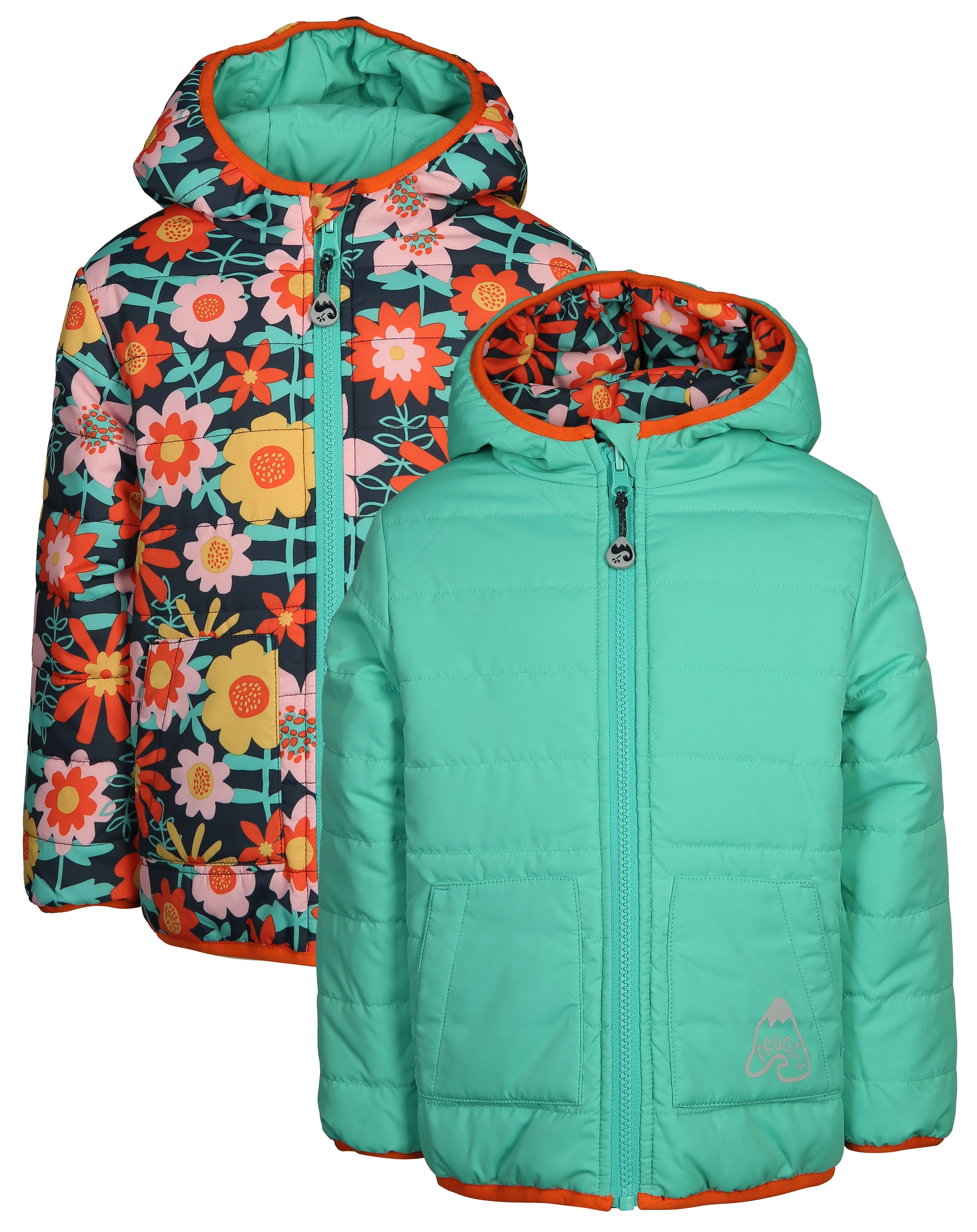 Steppjacke TOASTY - DAHLIA zum Wenden in bunt/türkis