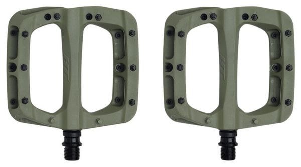 Paire de Pédales Plates HT Components PA03A Olive