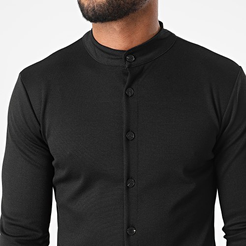 Ensemble Chemise Manches Longues Pantalon Noir