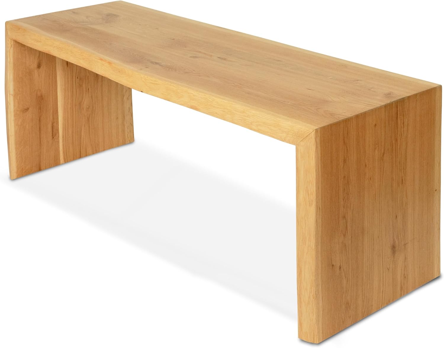 holz4home® Massivholzbank L I Sitzbank aus Eiche mit Baumkante ohne Lehne I Echtholz Holzbank Hocker für Wohnzimmer Badezimmer Flur oder Küche I Sitzhocker Massiv