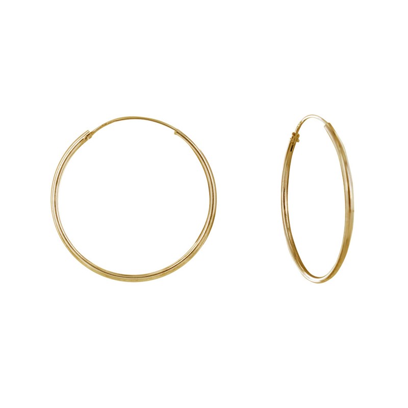 Boucles d'Oreilles Plaqué Or Fines Créoles 2cm