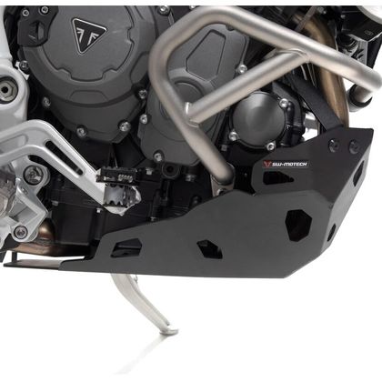 Sabot moteur SW-MOTECH ALUMINIUM - montage avec crashbar Triumph - Noir
