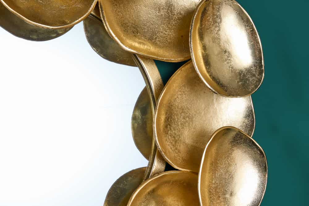 Design Spiegel VARIATION L 73cm gold aus Metall Handarbeit