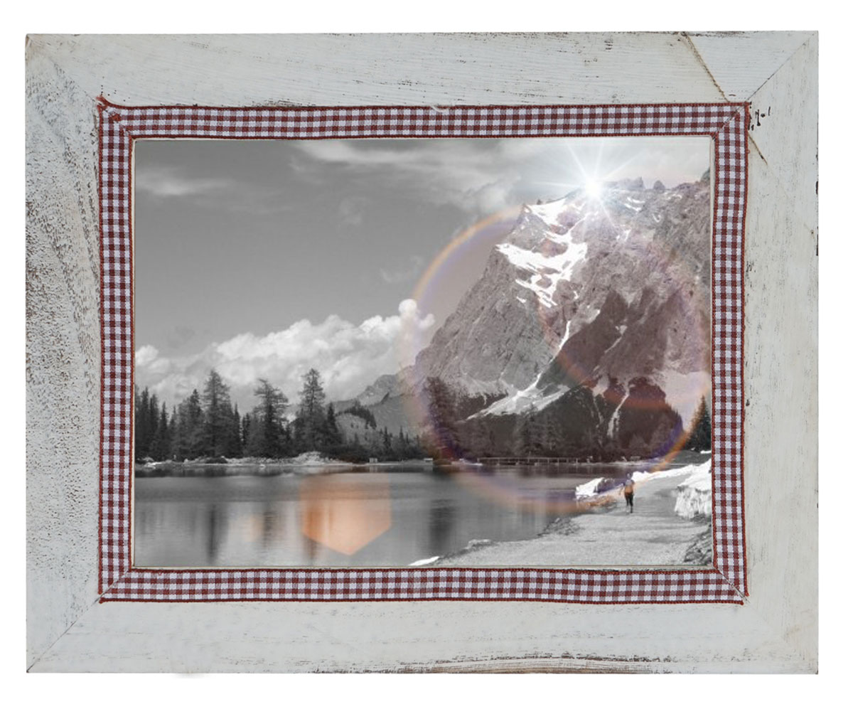 Bilderrahmen H247, Fotorahmen Wand-Rahmen, 19x24cm Shabby-Look Landhaus ~ weiß