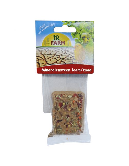 Jr Farm Mineralensteen Leem En Zaden - Supplement - 3 x 9 x 20 cm 75 g