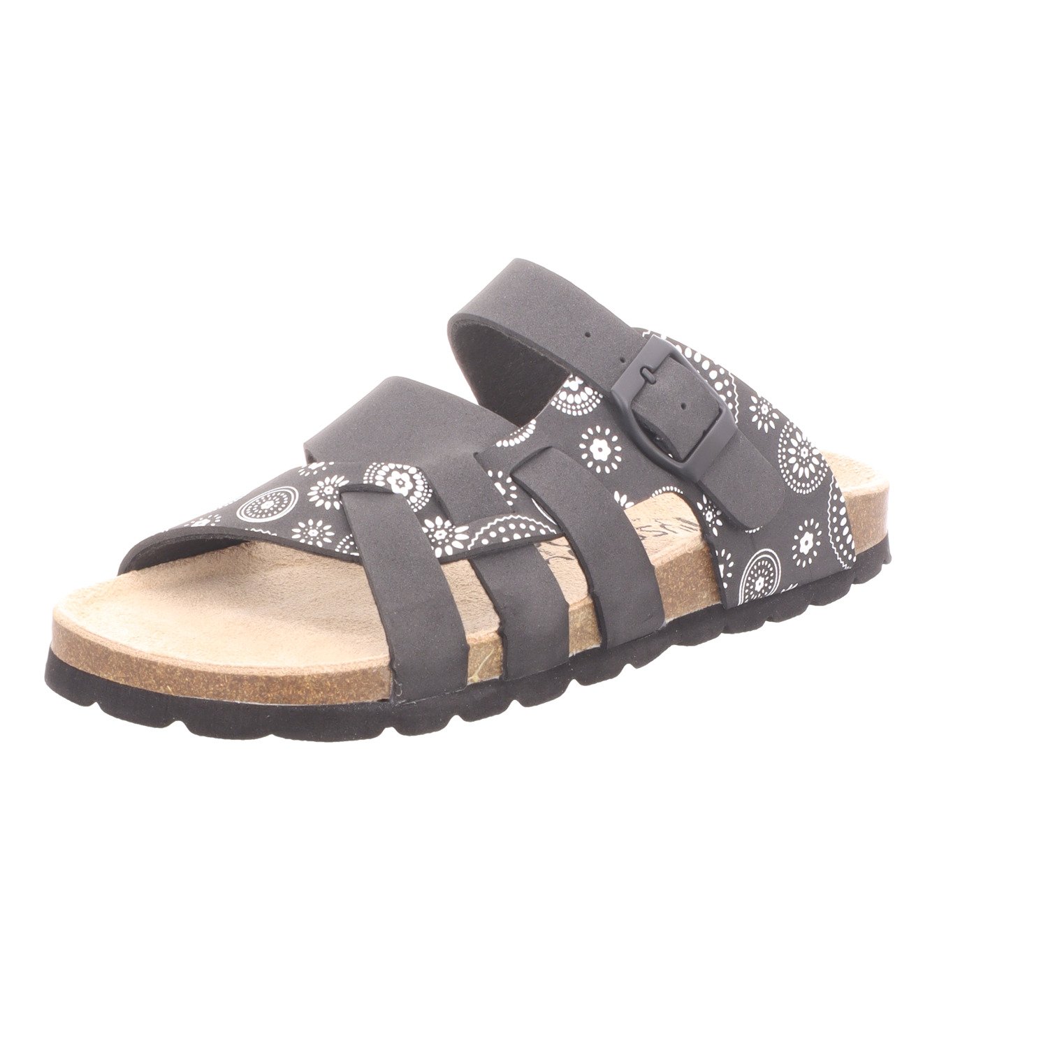 Alyssa Damen-Pantolette mit Tieffußbett Schwarz-Weiß