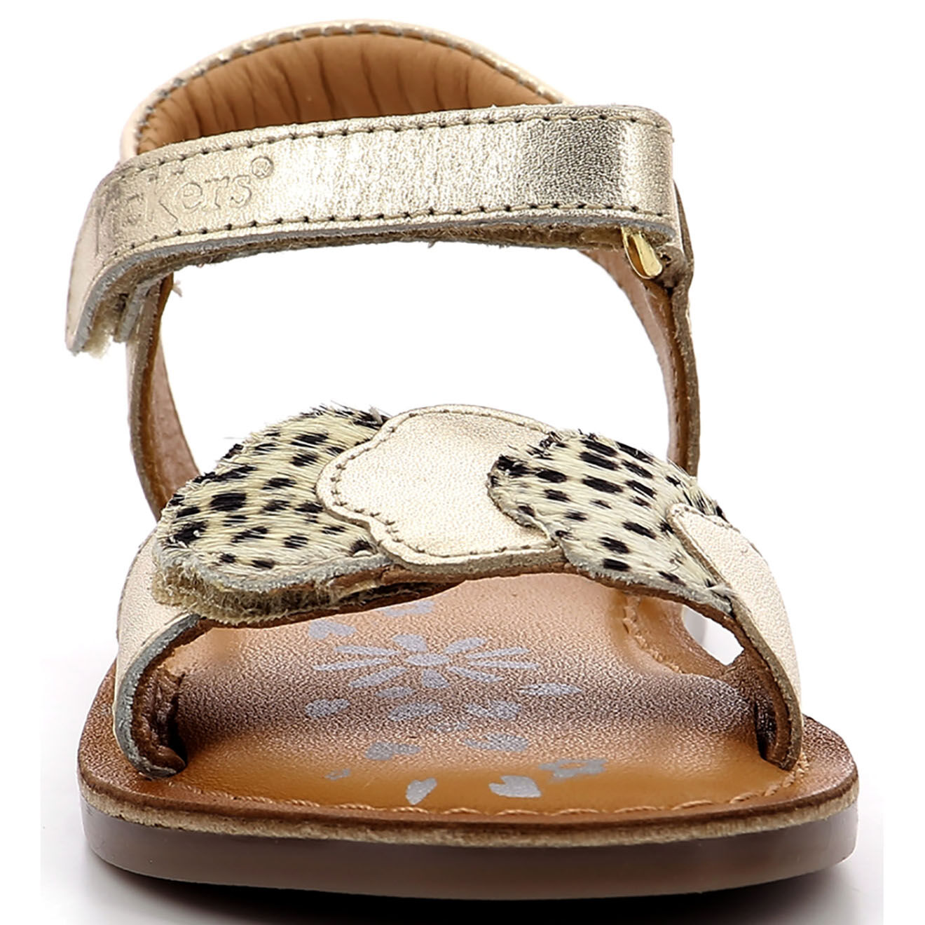Kickers Sandales en Cuir Dyastar doré/pony
