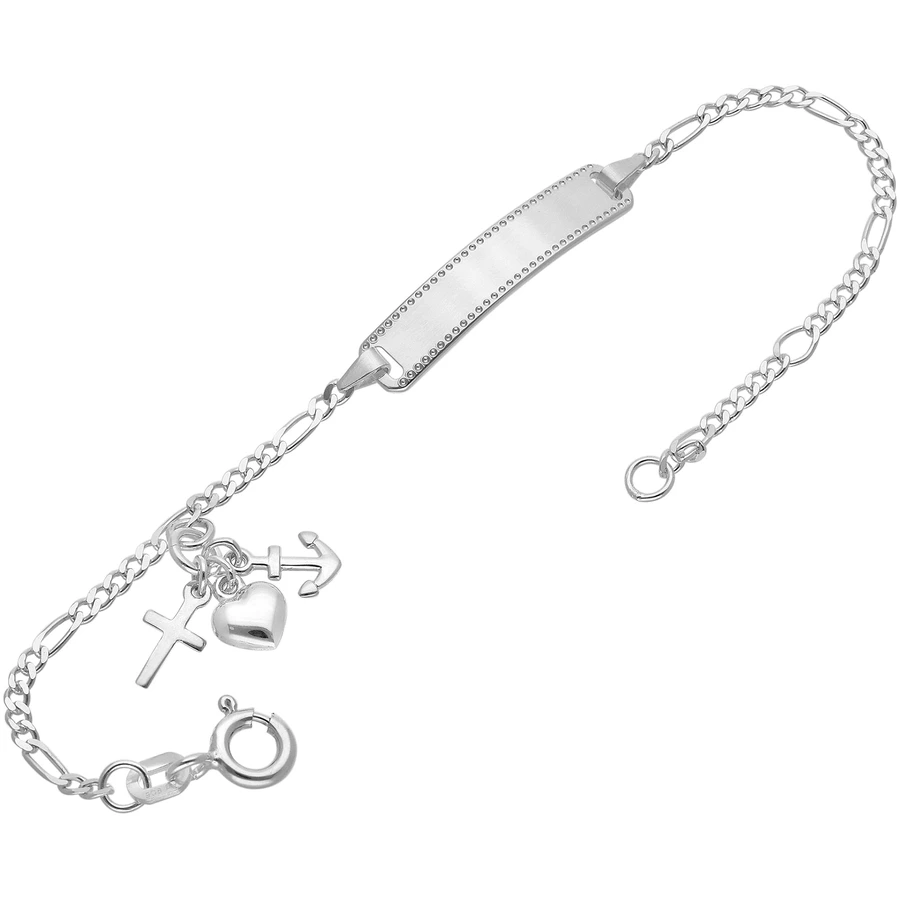 trendor Gravur-Armband für Mädchen 925 Silber 1412 cm silver