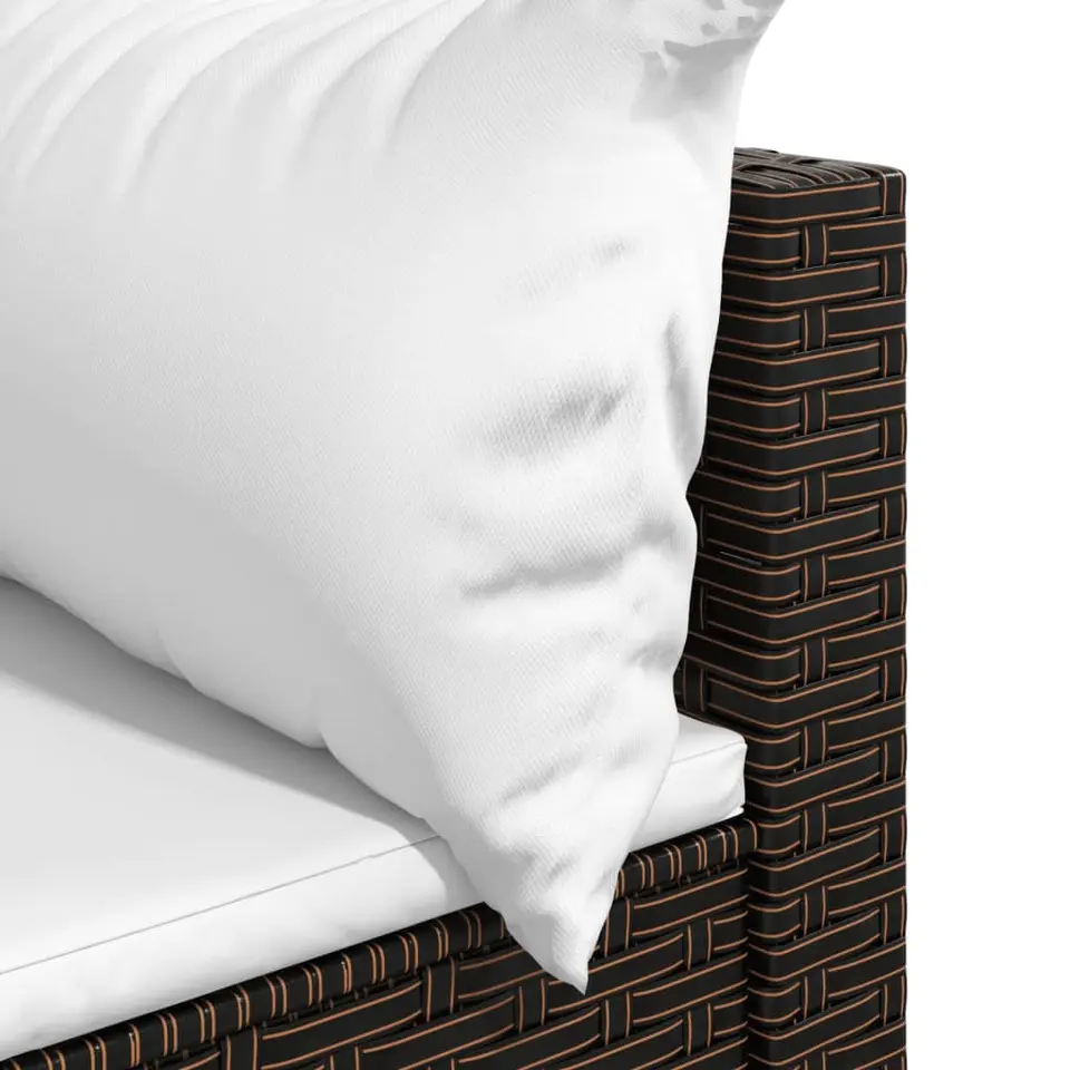 vidaXL - Loungeset - Bruin - Poly rattan - 3 stuks - Met kussens