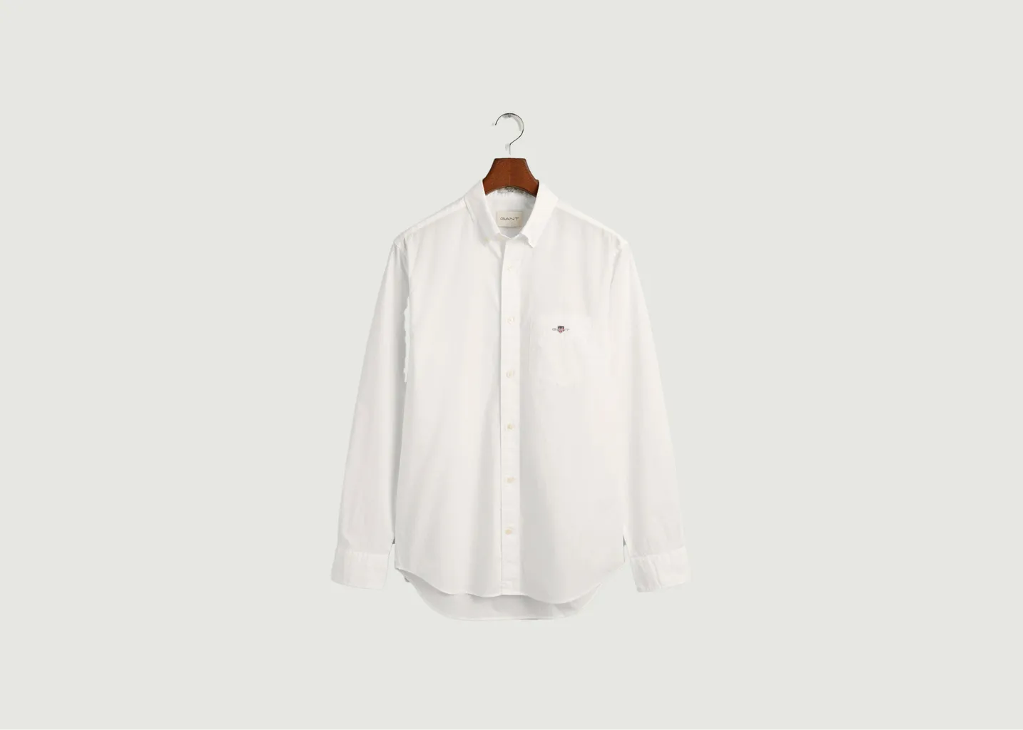 Chemise droite en popeline de coton Gant