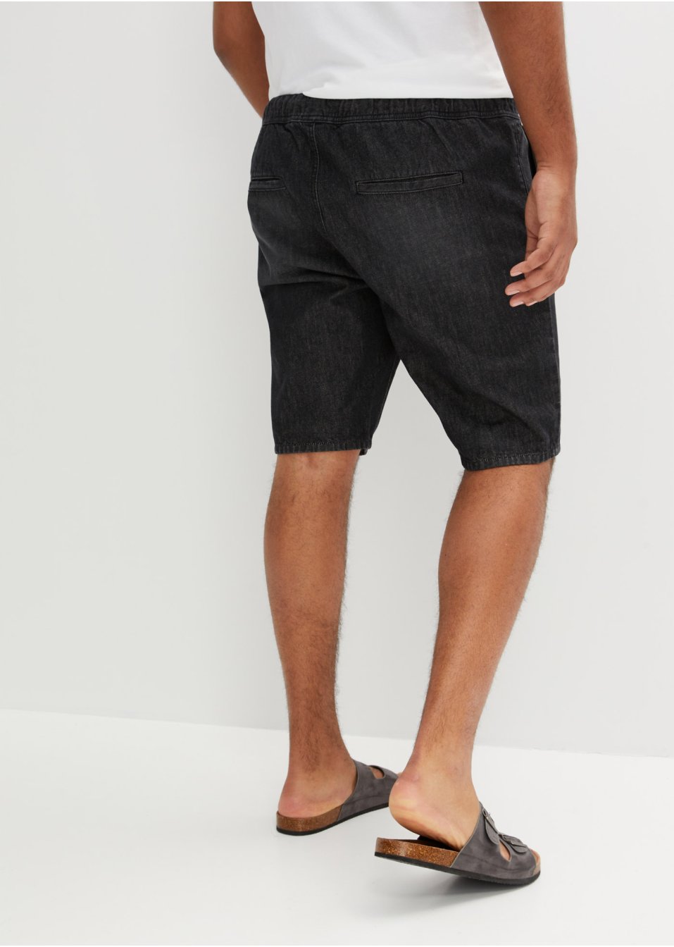 Lot de 2 bermudas en jean avec taille élastiquée, Regular Fit