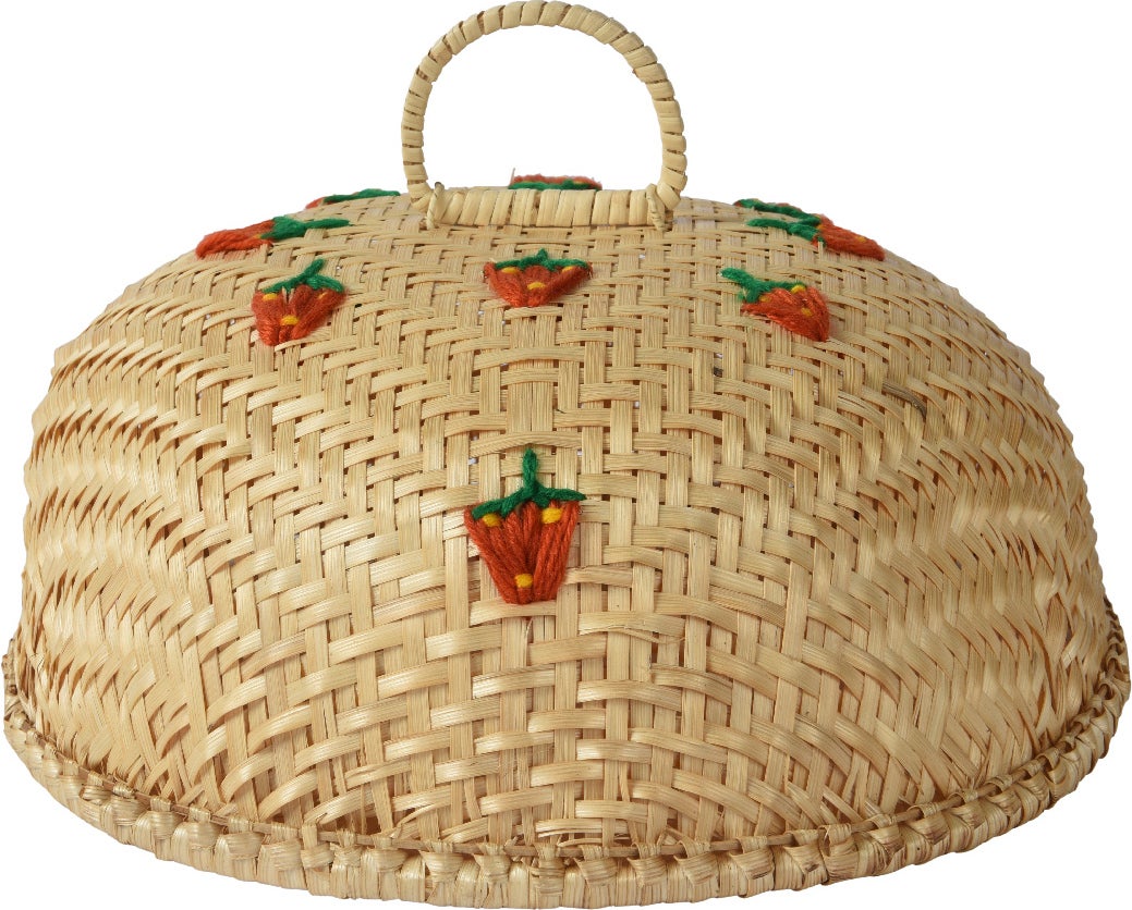 Decoris vliegenkap Aardbei naturel D 37 H 17 cm