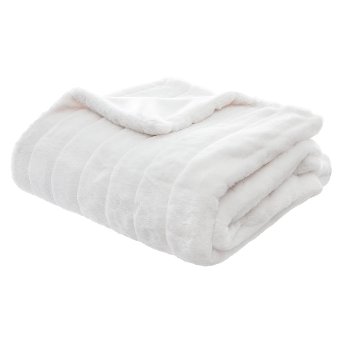 PLAID FOURRURE MANOIR BLANC 120X160CM