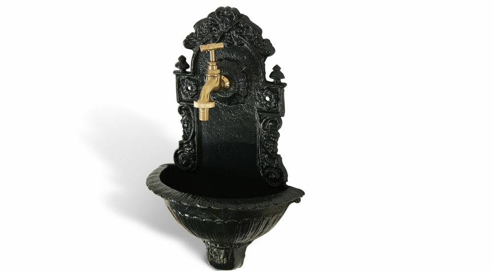 Fontaine de jardin fonte vert 24.5x12.5x40cm