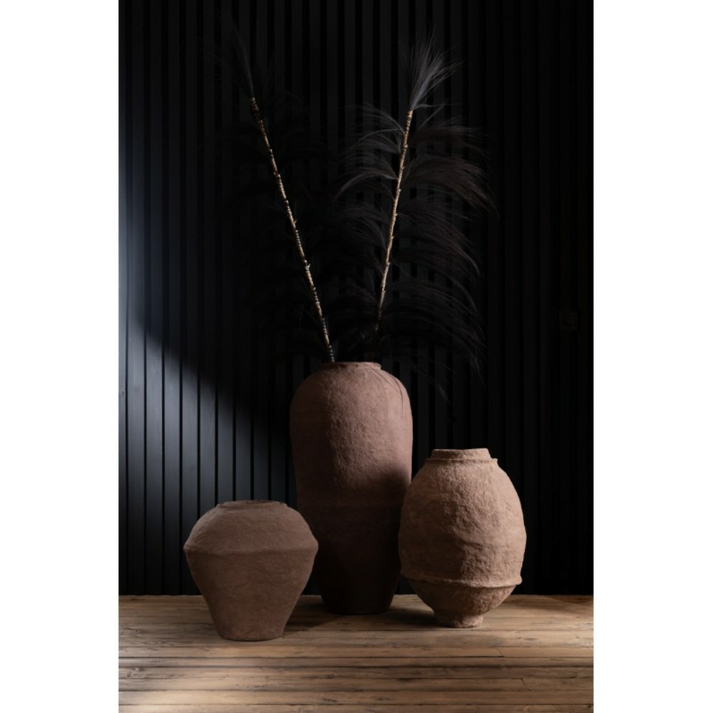 Vase irrégulier en papier marron 44x44x48 cm