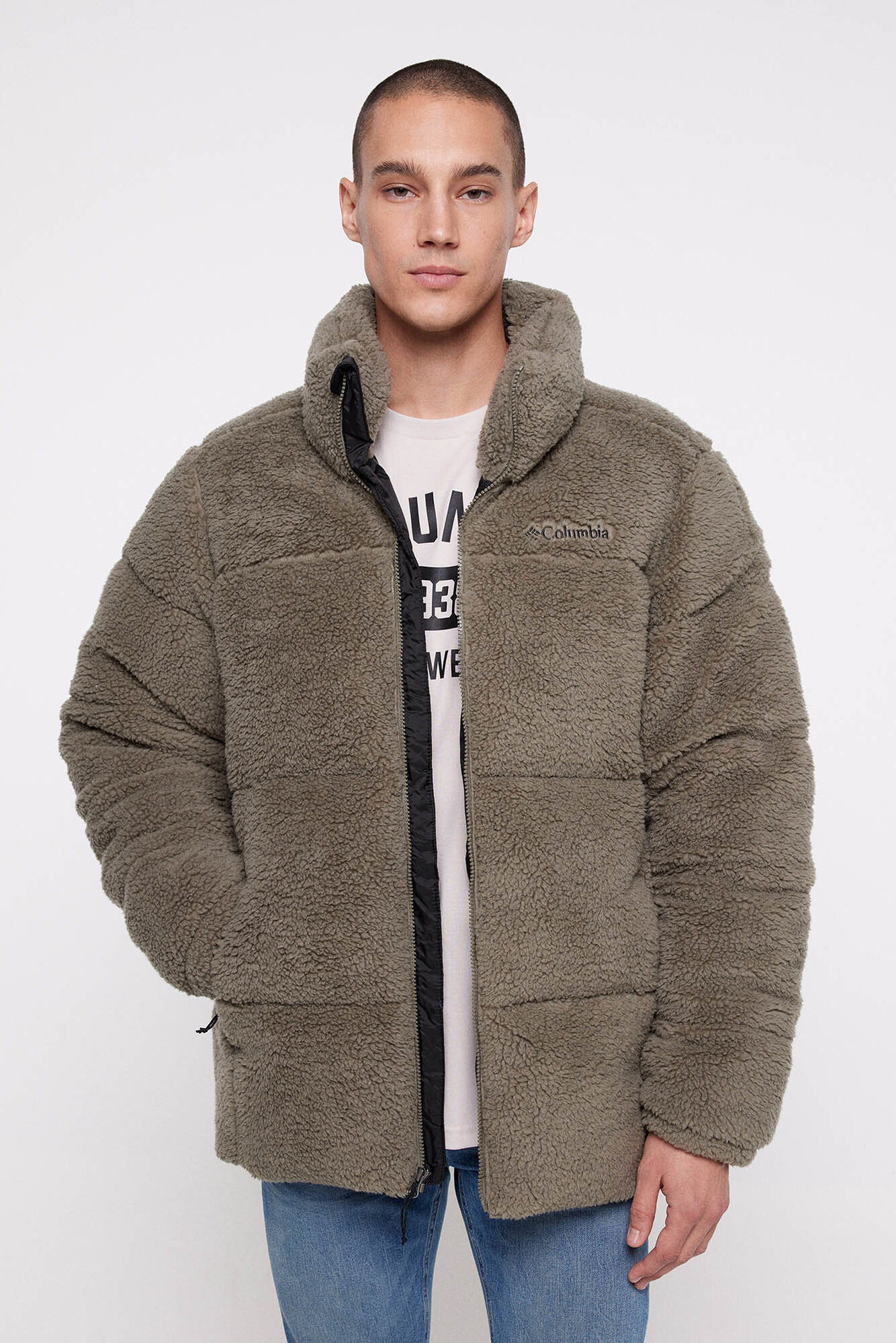 Jaqueta acolchoada masculina Columbia™ Puffect™ com forro de lã Sherpa