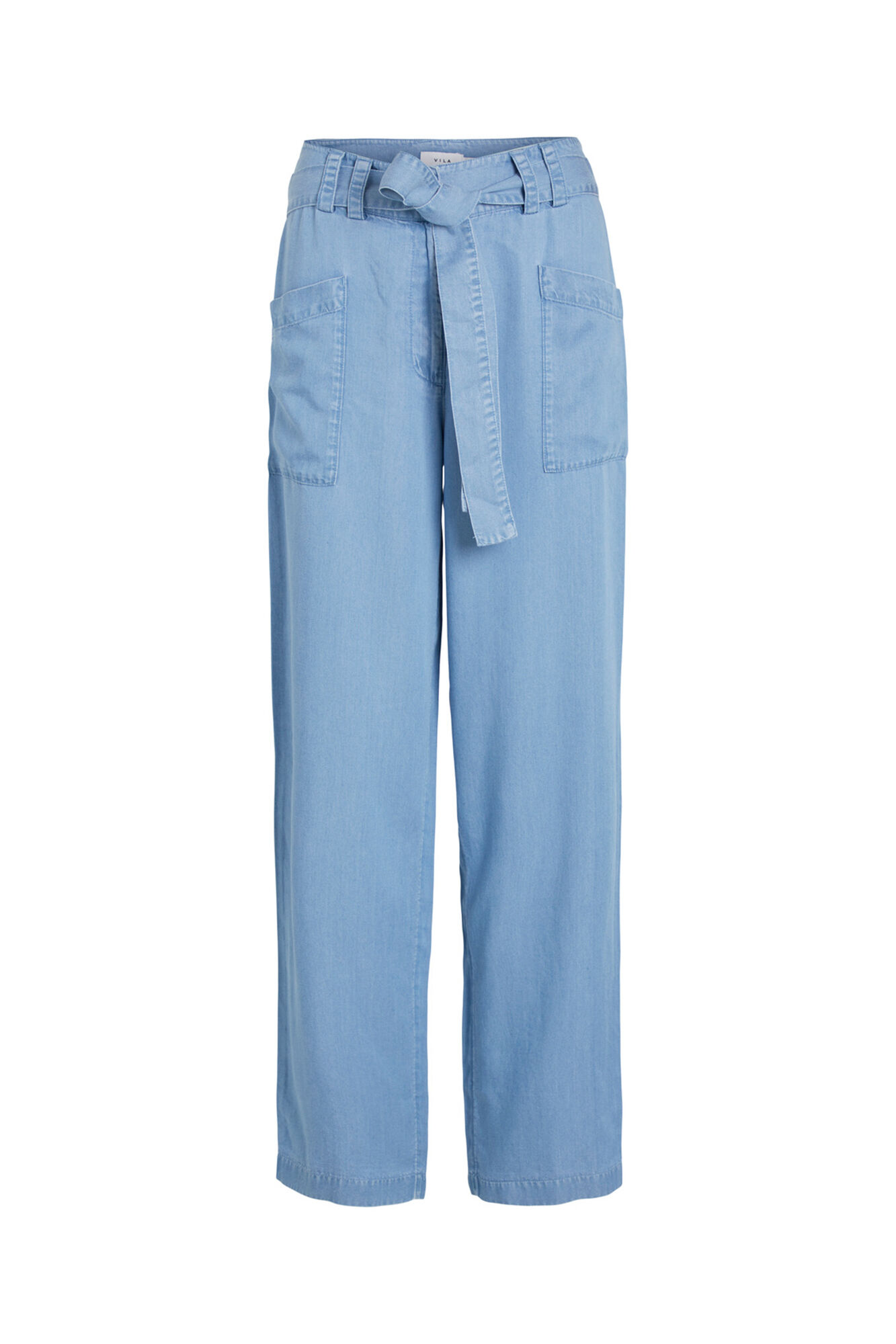 Calças Tencel com efeito jeans - Azul