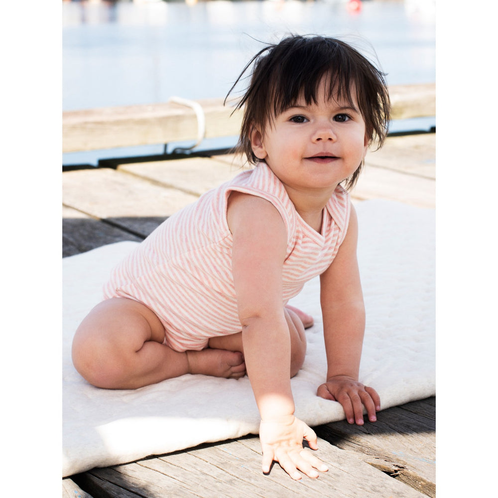 Køb Serendipity Coral/Offwhite Baby Tank Stripe