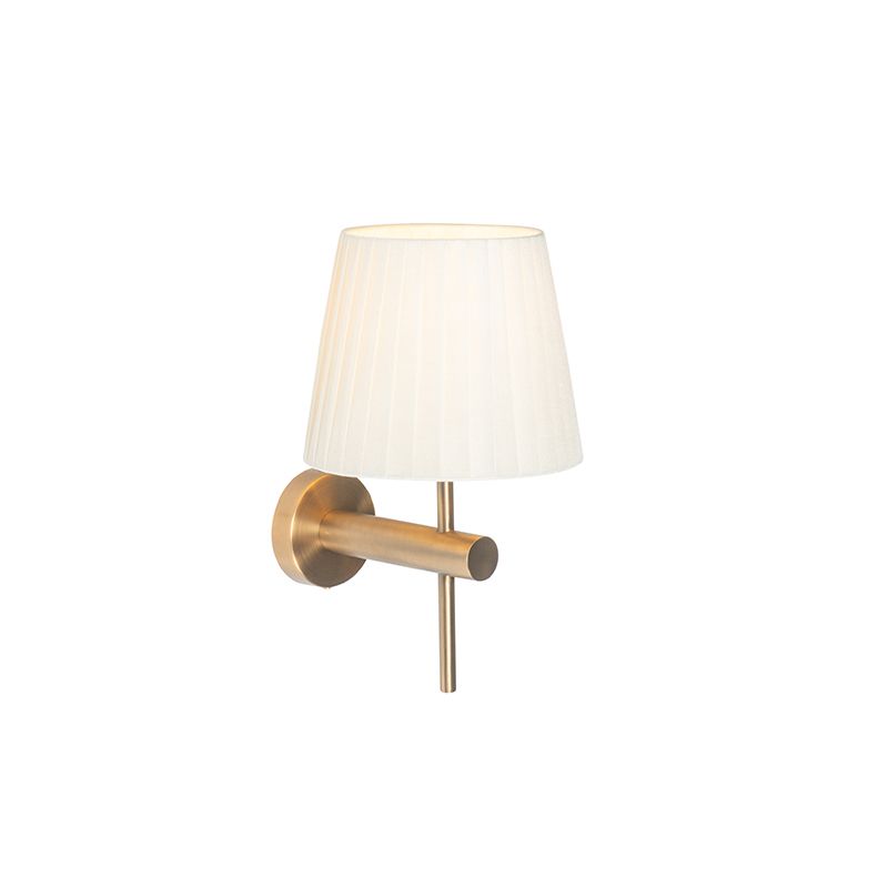 Smart wandlamp brons met witte kap incl. Wifi A60 - Pluk