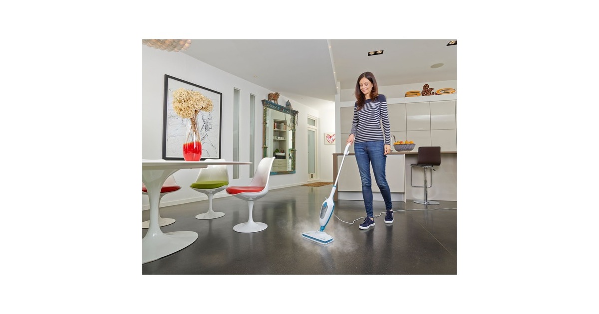 BLACK+DECKERFSMH13E10-QS 1300W 10-in-1 steam-mop met accessoires stoomreiniger  (Wit)