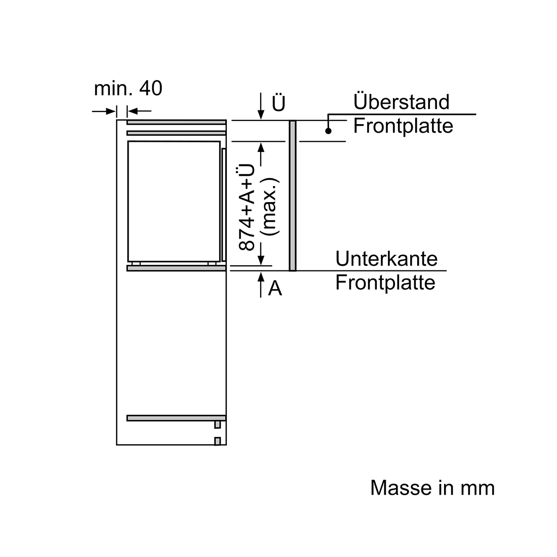 Bosch KIL22ADD1 Einbau-Kühlschrank 119 Liter