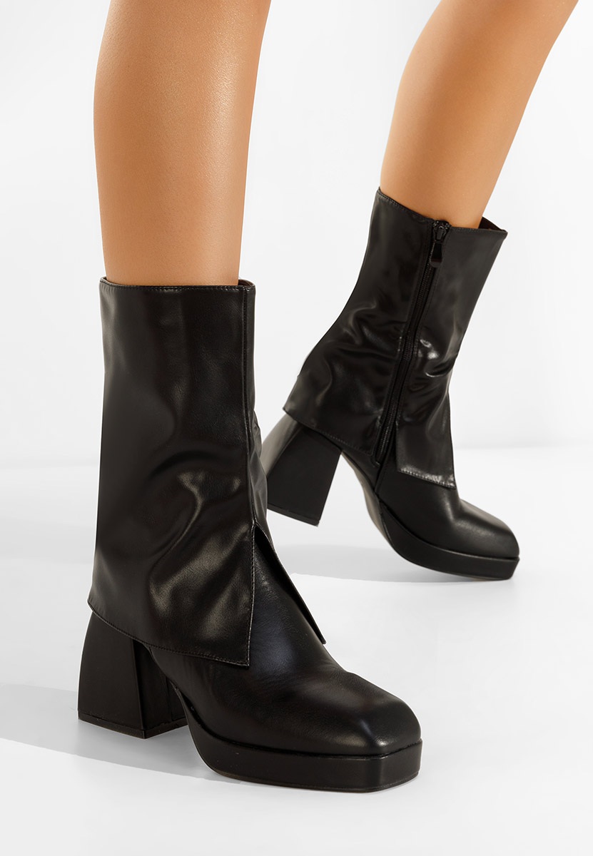 Bottes à talon noires Zalamea