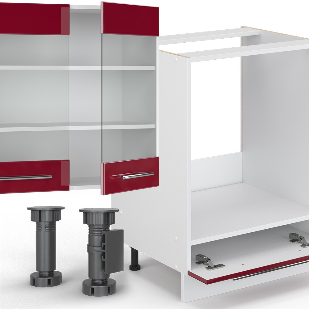 Vicco Küchenzeile Küchenblock Einbauküche 240cm Fame-Line Hochglanz Fronten