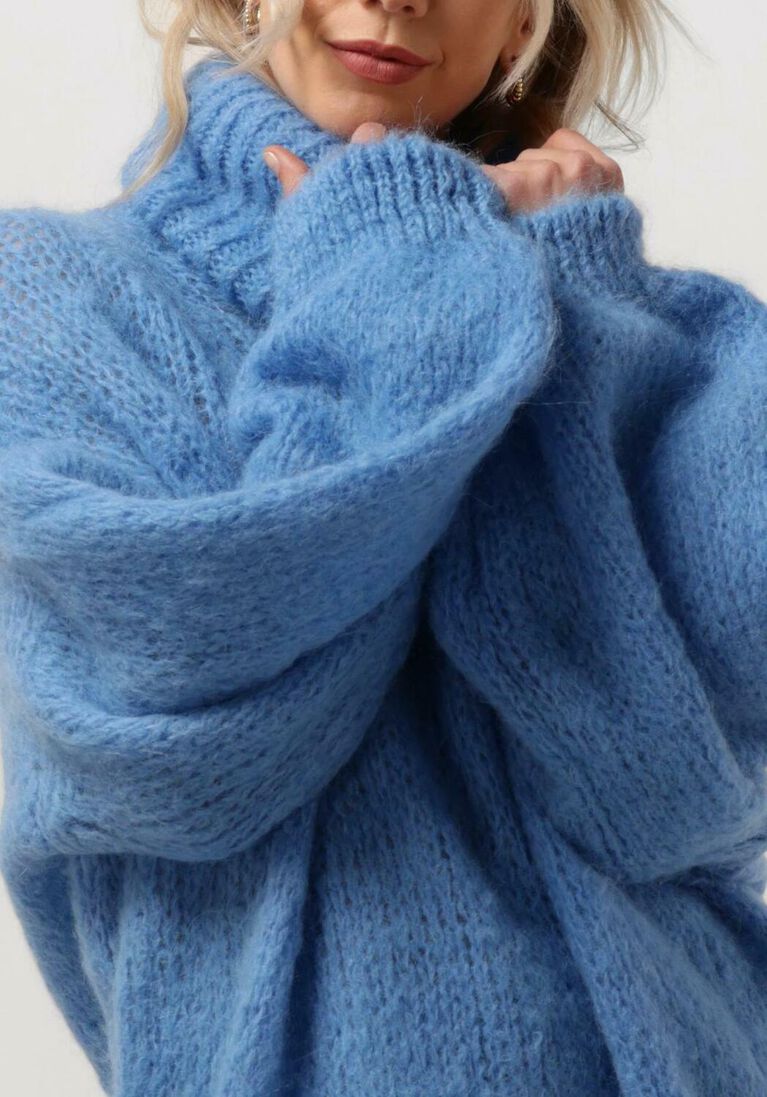 AMERICAN DREAMS blauwe american dreams coltrui pepper roll neck alpaca pullover