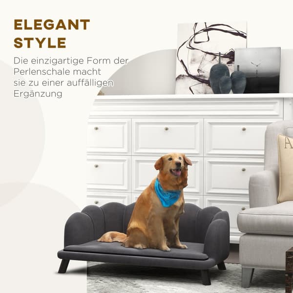 Luxury Hundesofa Ryggstøtte Treben Mørkegrå 98,5X60,5X35,5Cm