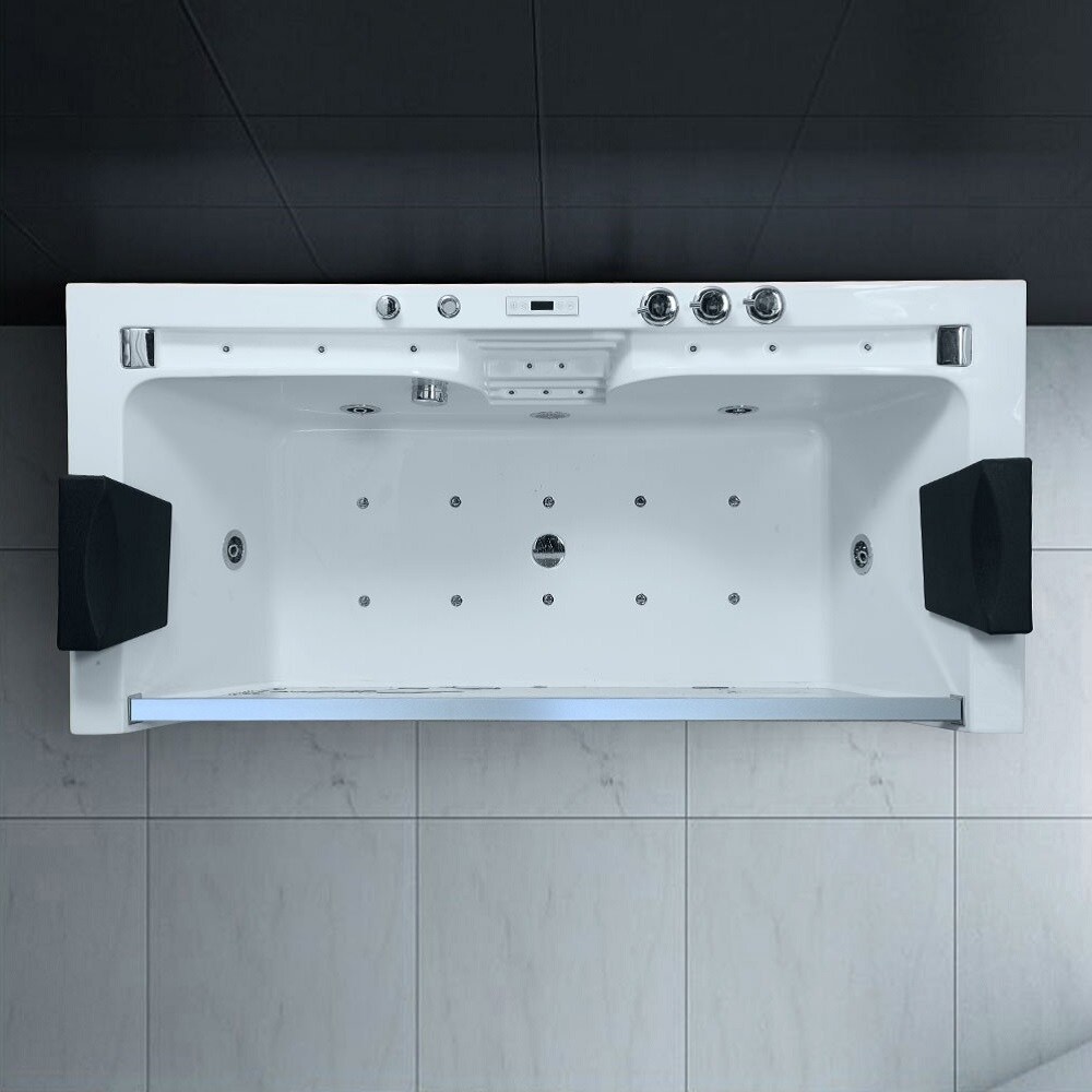 TroniTechnik® Whirlpool Badewanne KOS 2 179cm x 85cm mit Heizung, Hydromassage, Bachlauf und Farblichtherapie, Sanitäracryl