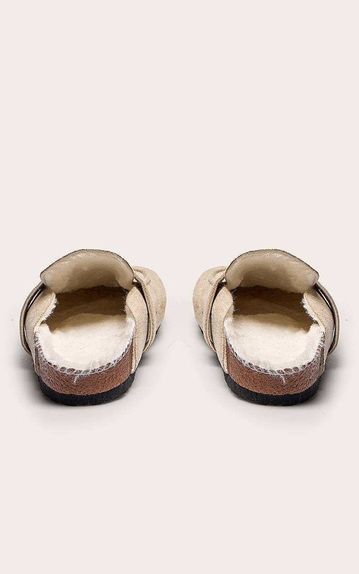 Taupe Mules En Synthétique Doublées De Synthétique