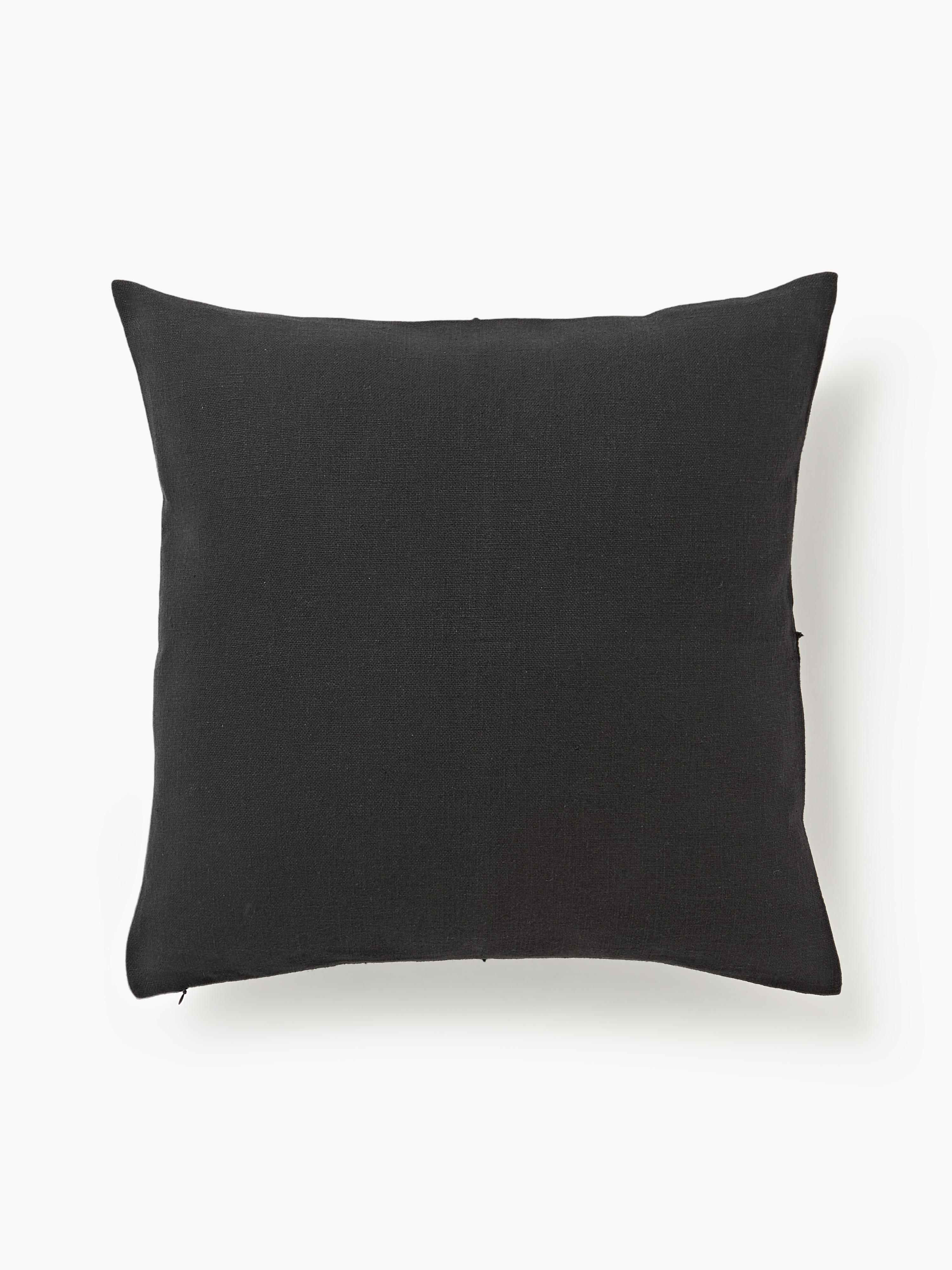 Katoenen kussenhoes Terre met decoratieve naad