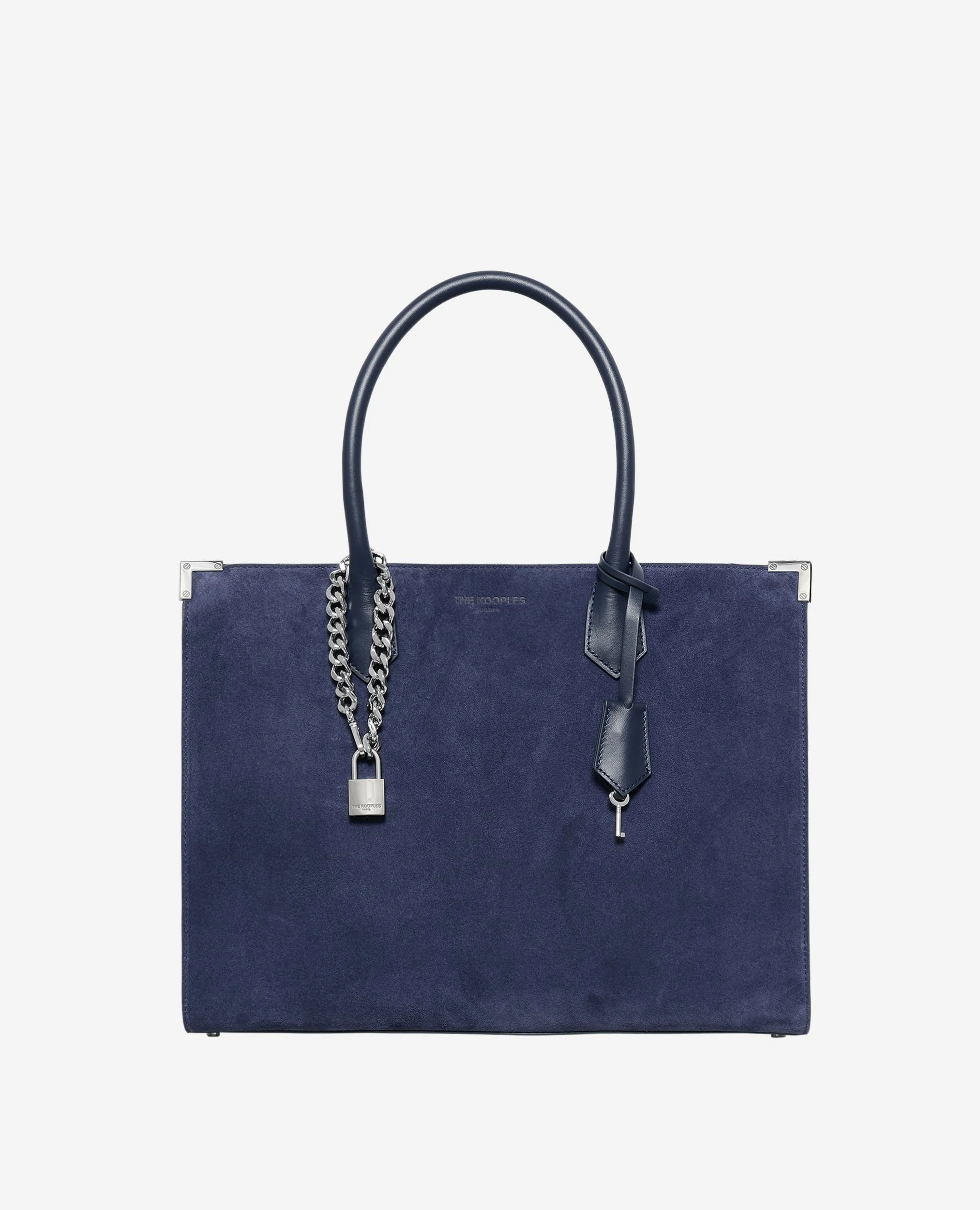Sac cabas Ming L en suède marine