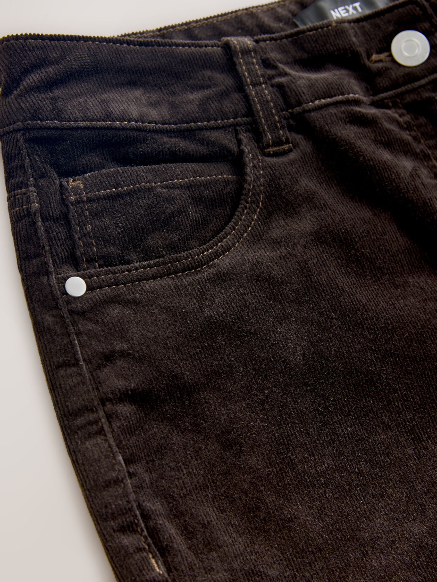 Chocoladebruin - Corduroy boot cut broek
