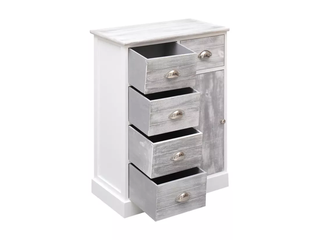 Buffet avec 10 tiroirs Gris 113x30x79 cm Bois