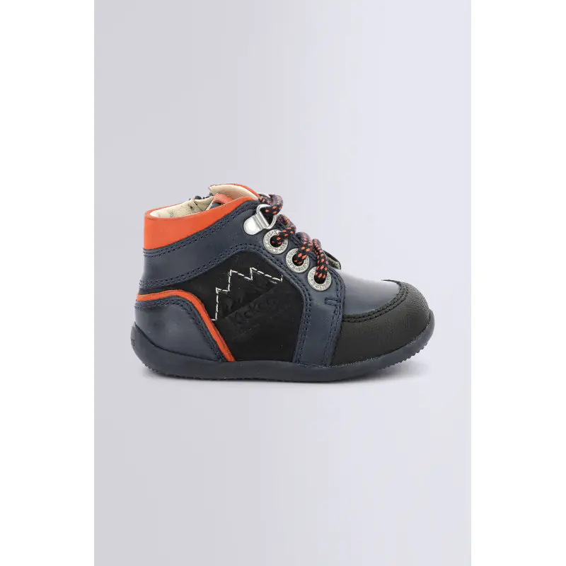BINS MOUNTAIN MARINE ORANGE BOTTILLONS Cuir Garçon