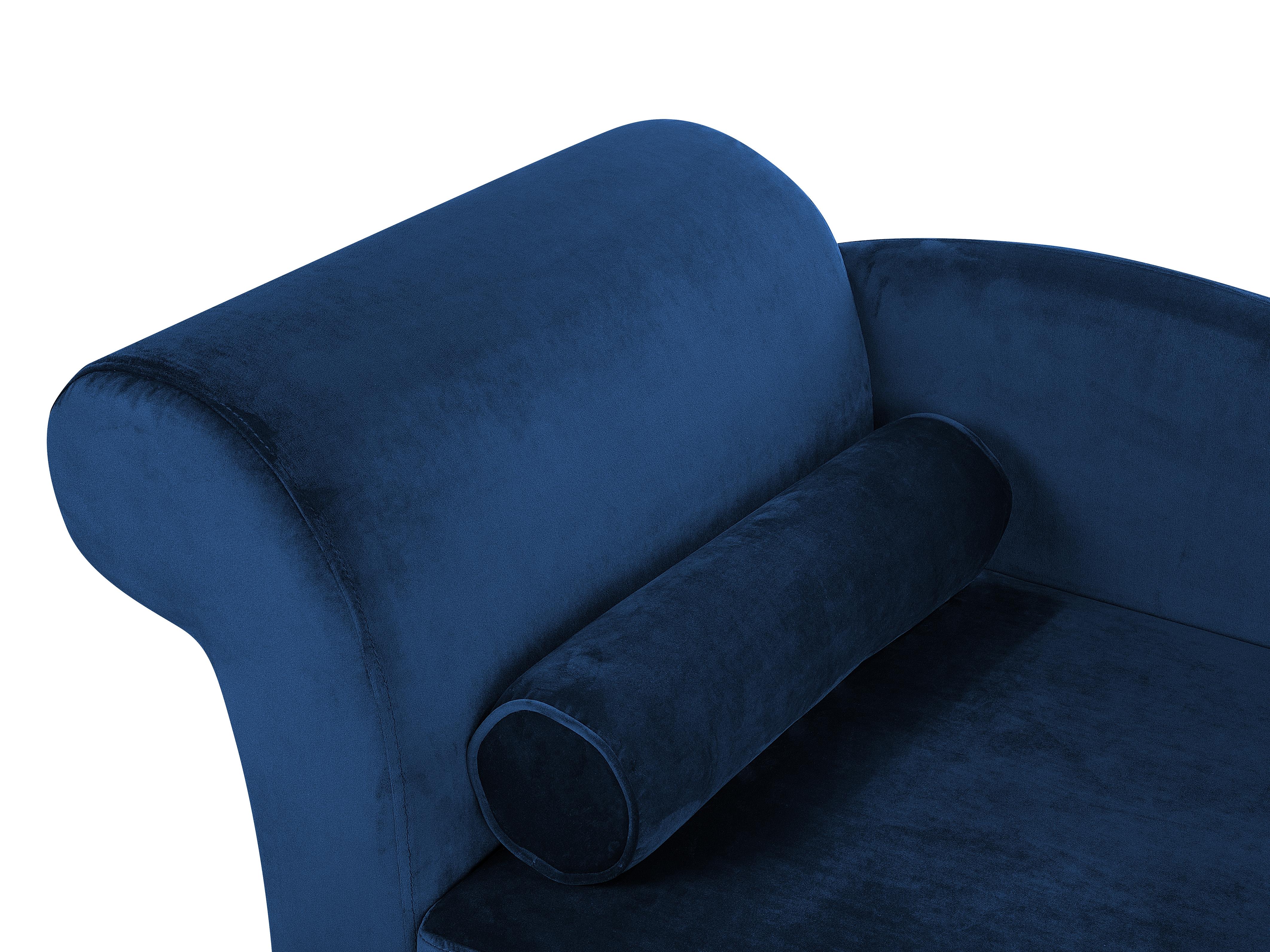 Linkszijdige chaise longue LUIRO Fluweel Marineblauw met opbergruimte