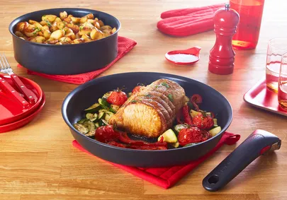 Tefal Ingenio Unlimited L7639002, Stegesæt, Sort, Aluminium, Sort, Thermo-Spot, Keramisk, Gas, Halogen, Induktion
