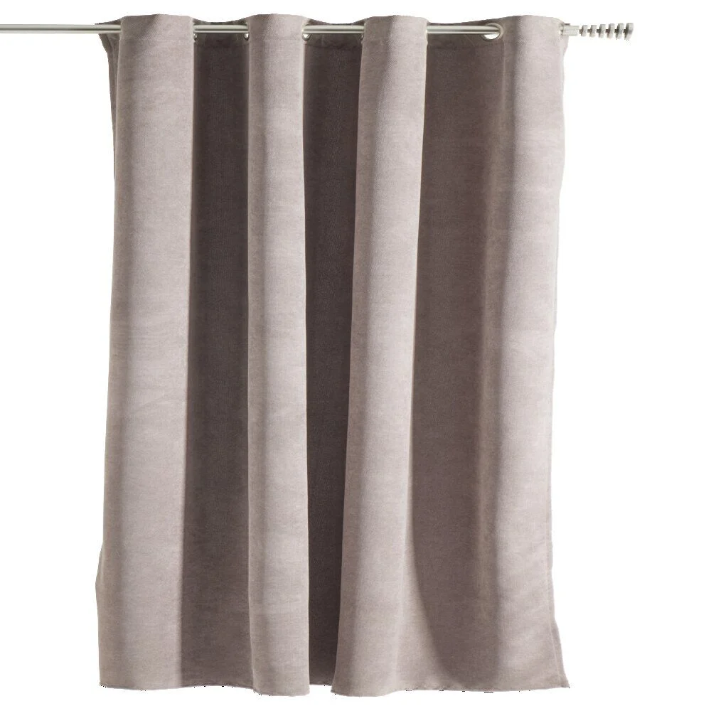 Rideau à oeillets 140x240cm polyester beige ou marron