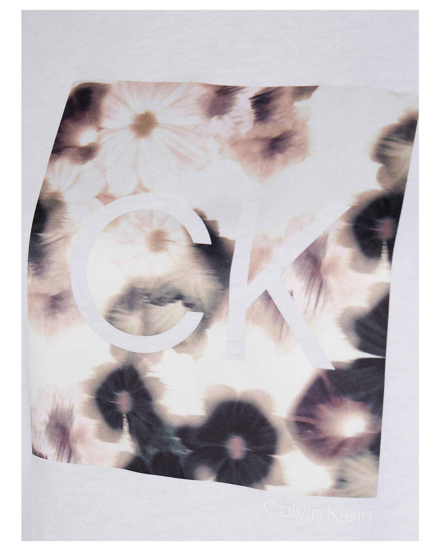 CALVIN KLEIN| Damen T-Shirt BLURRED FLOWER CK T-SHIRT