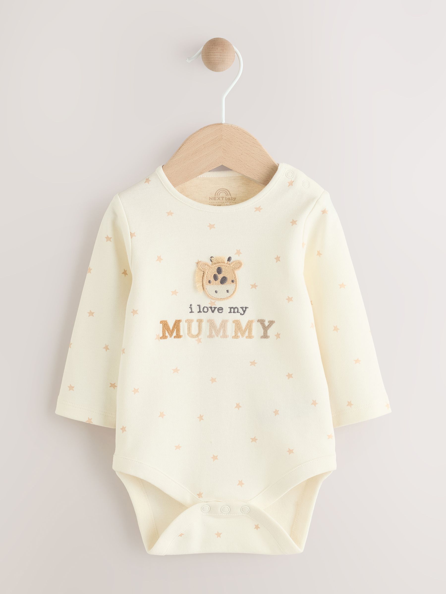Cream Giraffe I Love My Mummy - Set van 1 babyrompertjes
