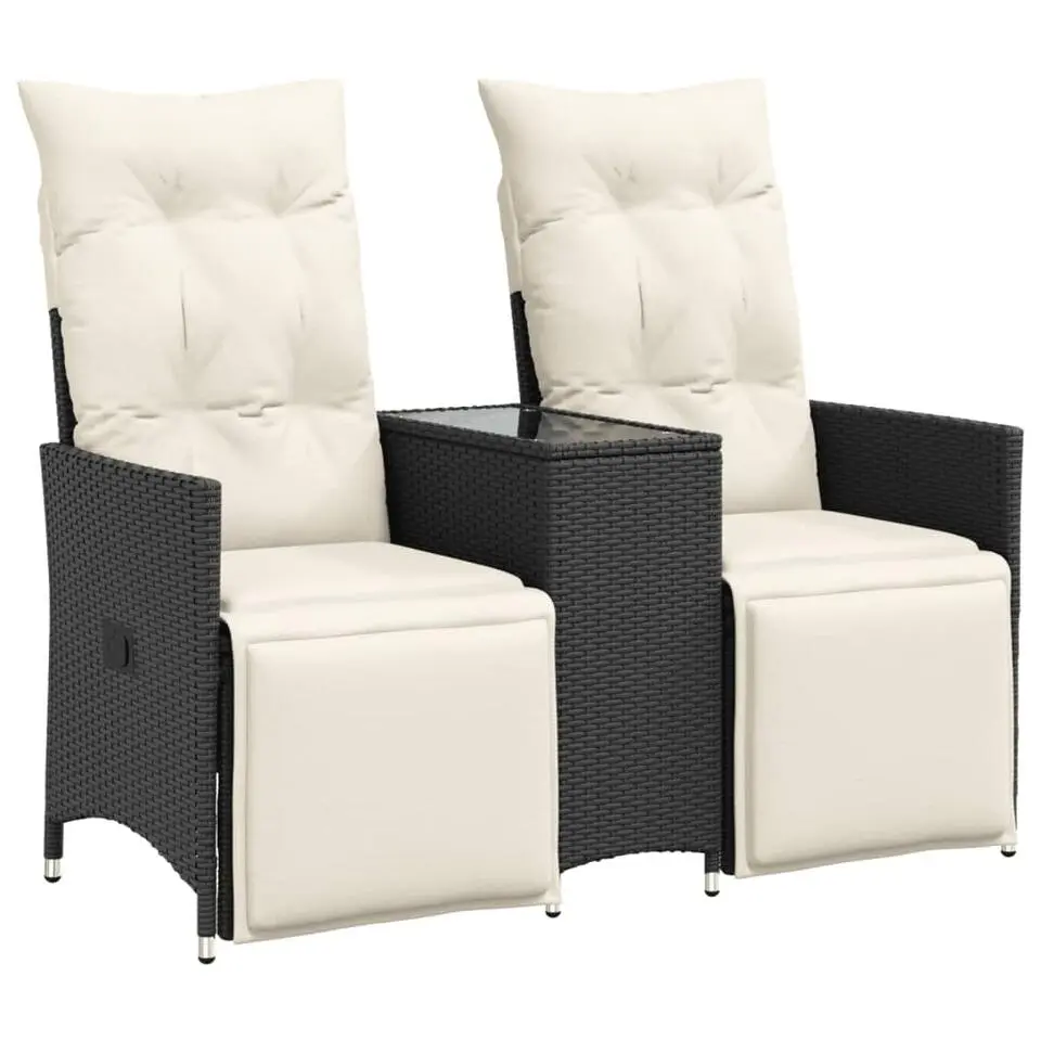 vidaXL - Tuinbank - Zwart - Poly rattan