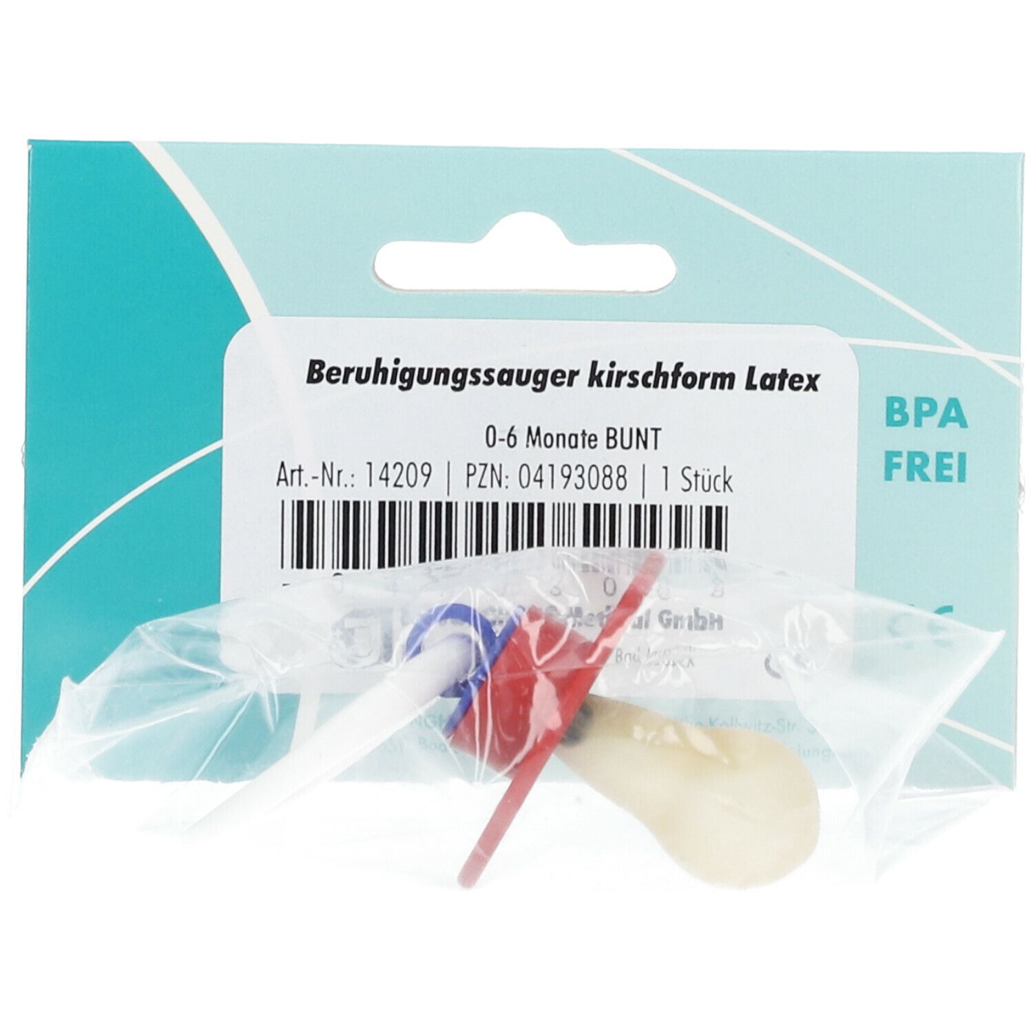 Dr. Junghans® Beruhigungssauger kirschform Latex 0-6 Monate bunt