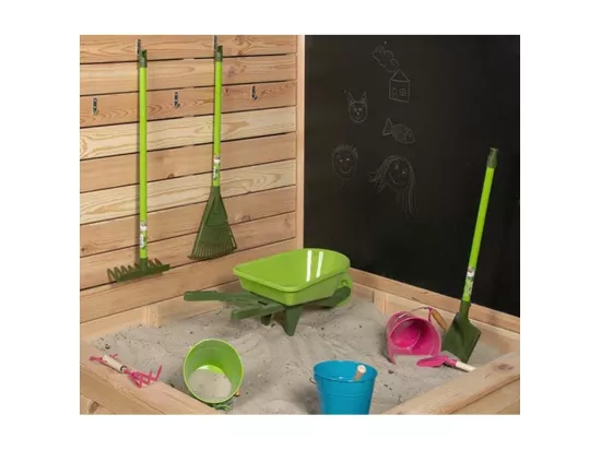 Brouette enfant en plastique vert bi-ton