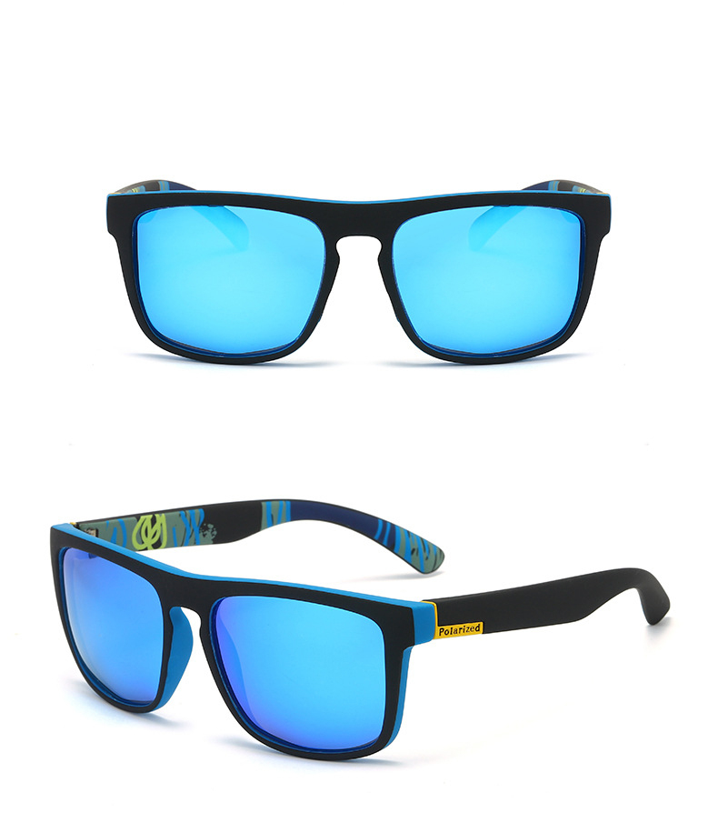 UV400 Polarisierte Sonnenbrille Sport Look für Männer - Blau / Schwarz (Eckig)