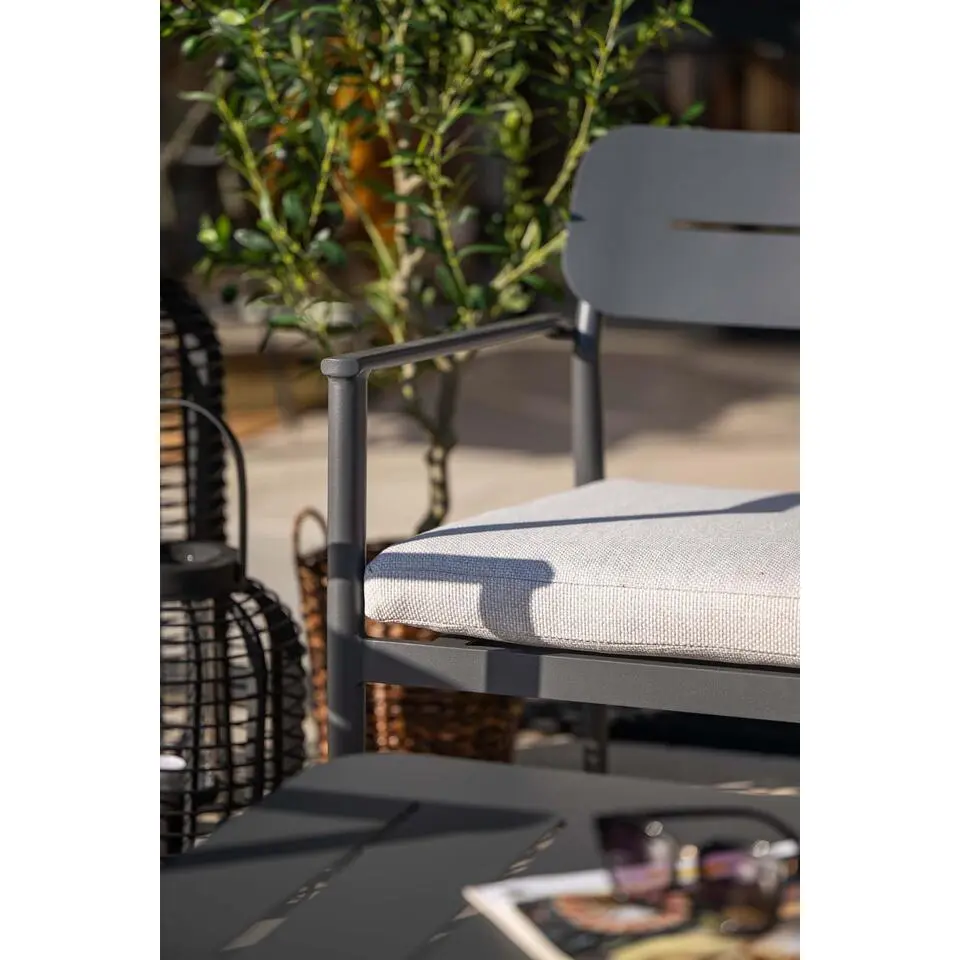 Morella loungeset - 4-delig - carbon black - valley sand