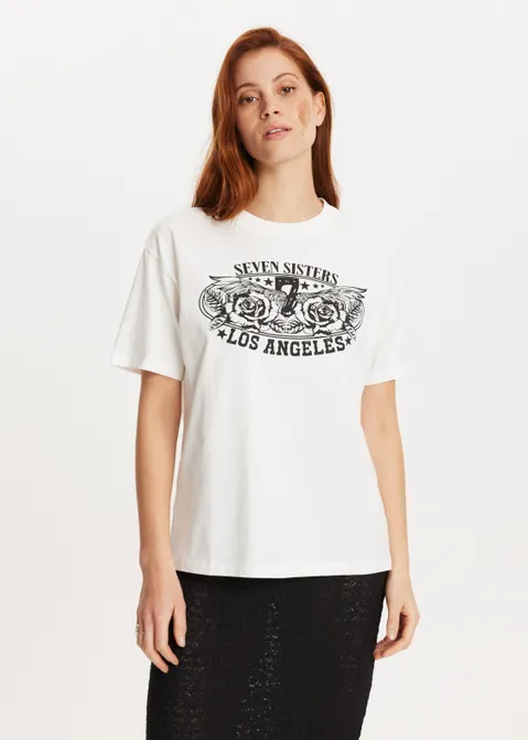 T-shirt met print LA off-white (WIT.O)