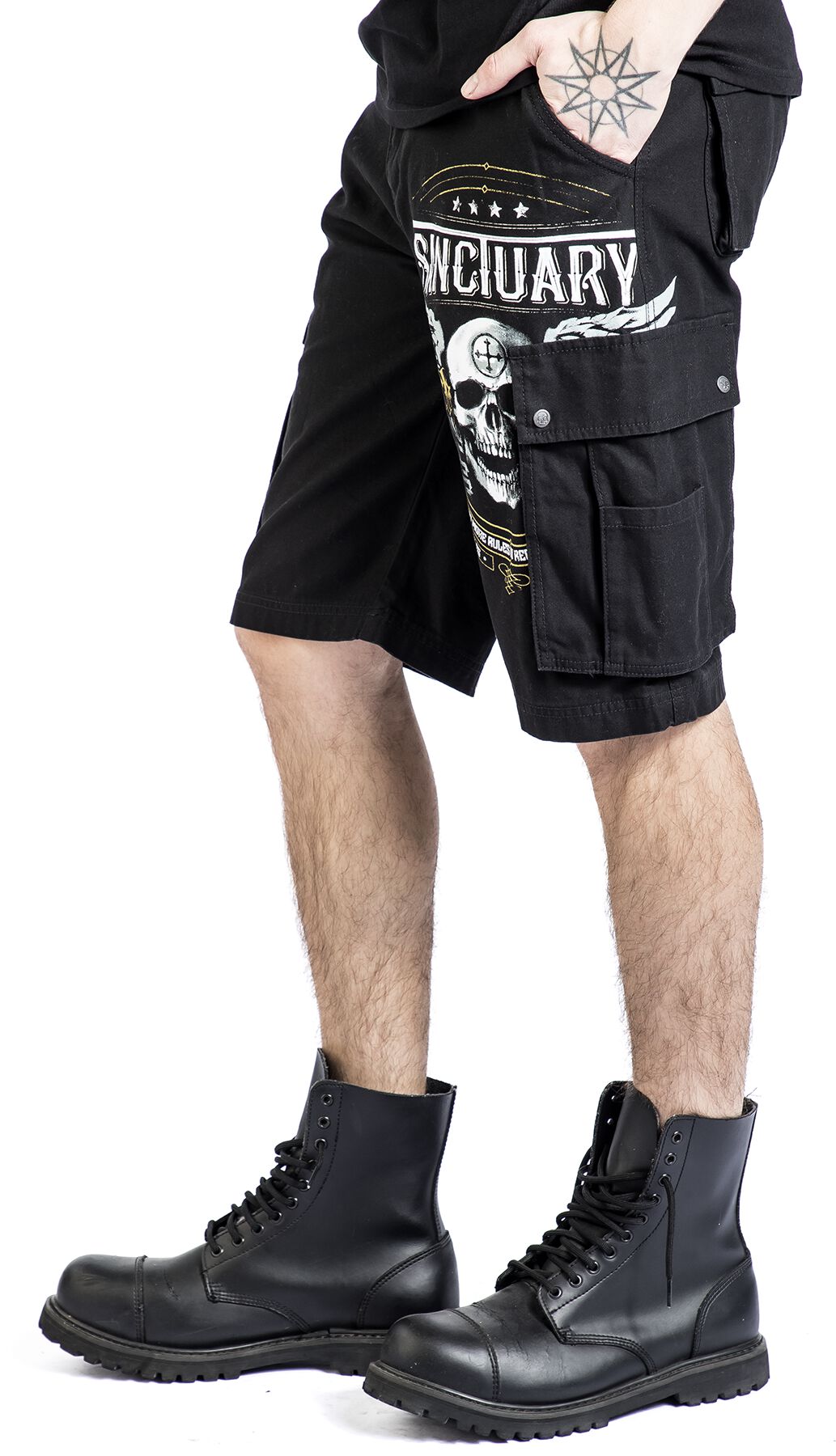 Short avec Boutons Crânes | Rock Rebel by EMP Short