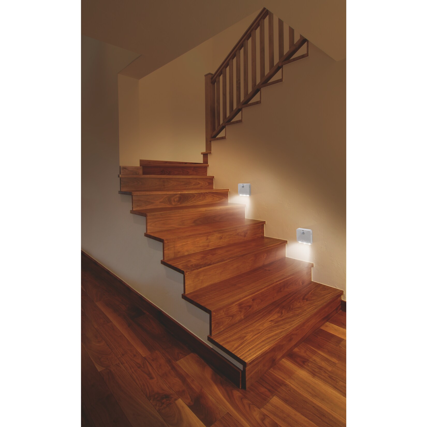 EASYmaxx LED-Sensorlicht eckig 2er-Set 4,5V weiß mit Bewegungsmelder
