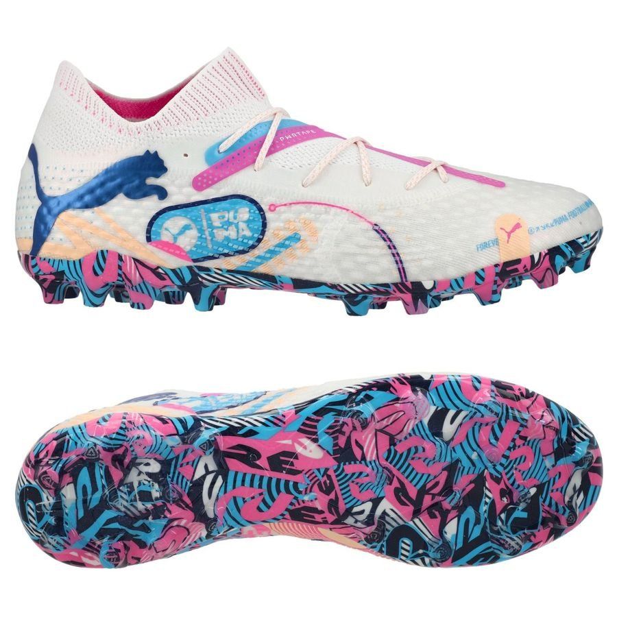 PUMA Future 7 Ultimate MG Volume Up - Blanc/Bleu/Poison Pink/Fizzy Melon/Bleu